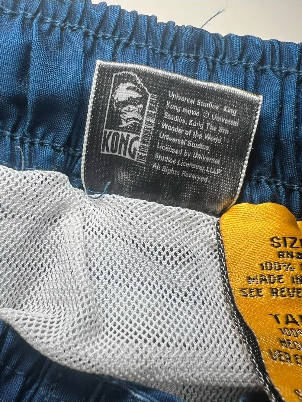 Vintage Y2k Graphic King Kong Board Shorts Swim Trunks Liner Drawstring Pockets